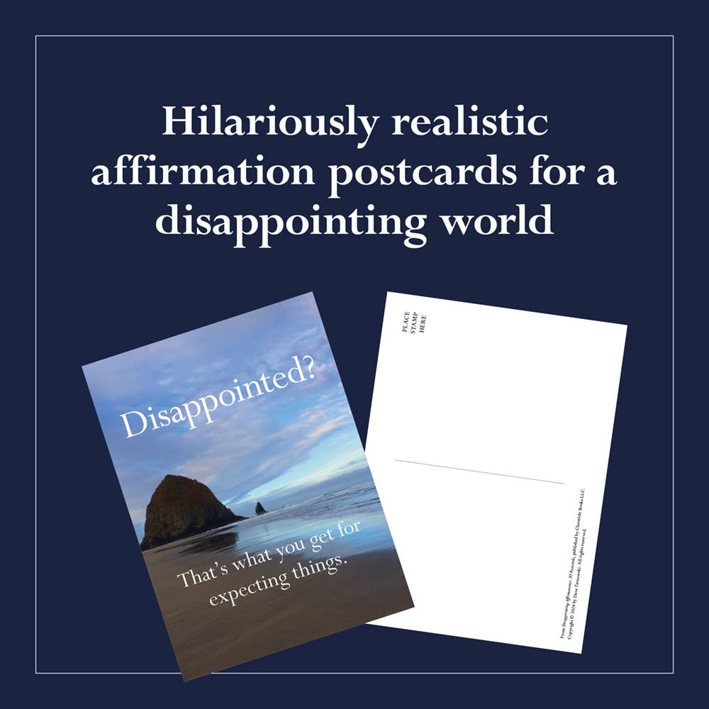 Disappointing Affirmations - 30 Easy Tear Out Postcards - Mellow Monkey