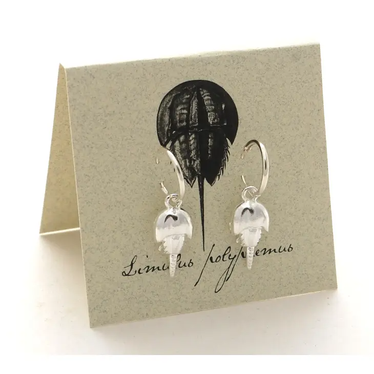 Silver Horseshoe Crab Huggie Earrings - Mellow Monkey