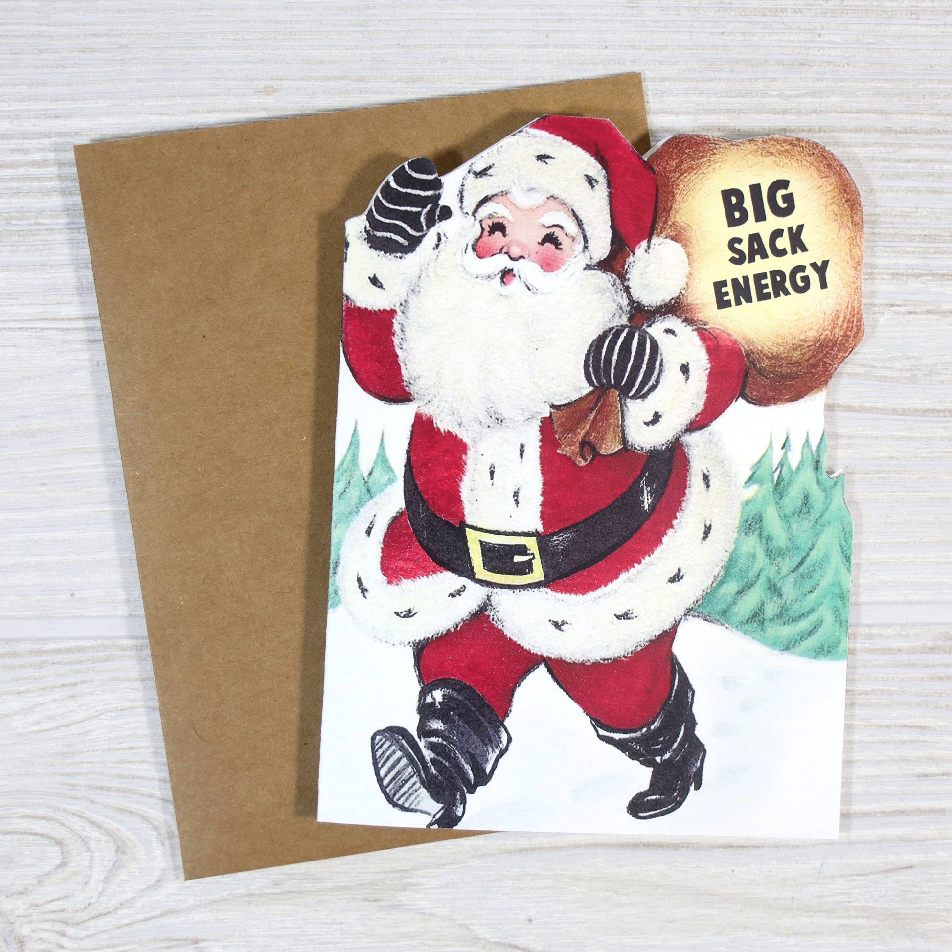 Big Sack Energy - Funny Pun Christmas Card - Mellow Monkey