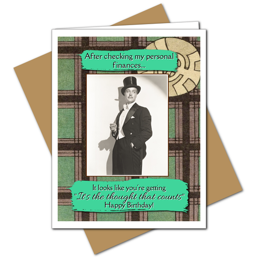 It's The Thought That Counts  - Birthday Greeting Card - Mellow Monkey