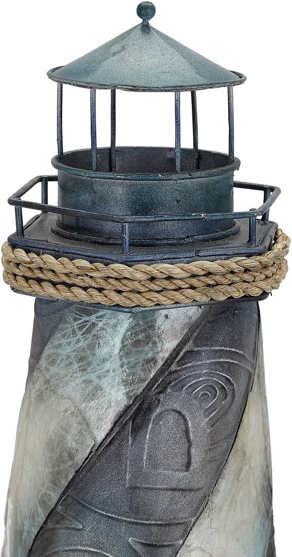 Seafoam 3D Lighthouse 16.5" - Metal & Capiz Art - Mellow Monkey