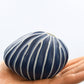 Mini Pebble - Handcrafted Porcelain Bud Vase - Navy with White Stripes - 3.4 x 2.6 x 2.4 in - Mellow Monkey