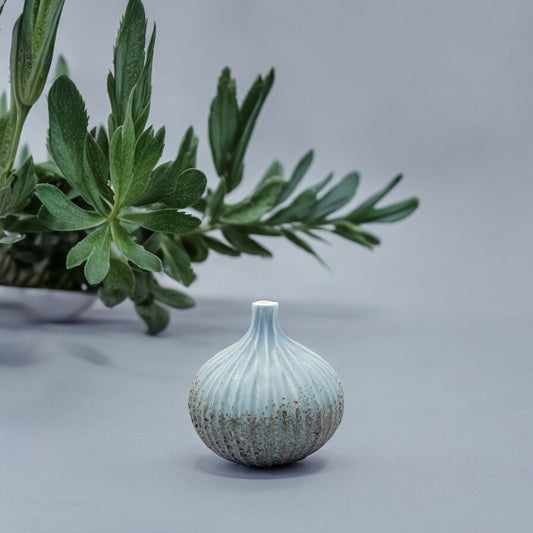 Tiny Porcelain Bud Vase - Blue Gradient - 2.5" x 2.5" - Mellow Monkey