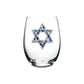 Star of David Jeweled Stemless Wine Glass - Mellow Monkey