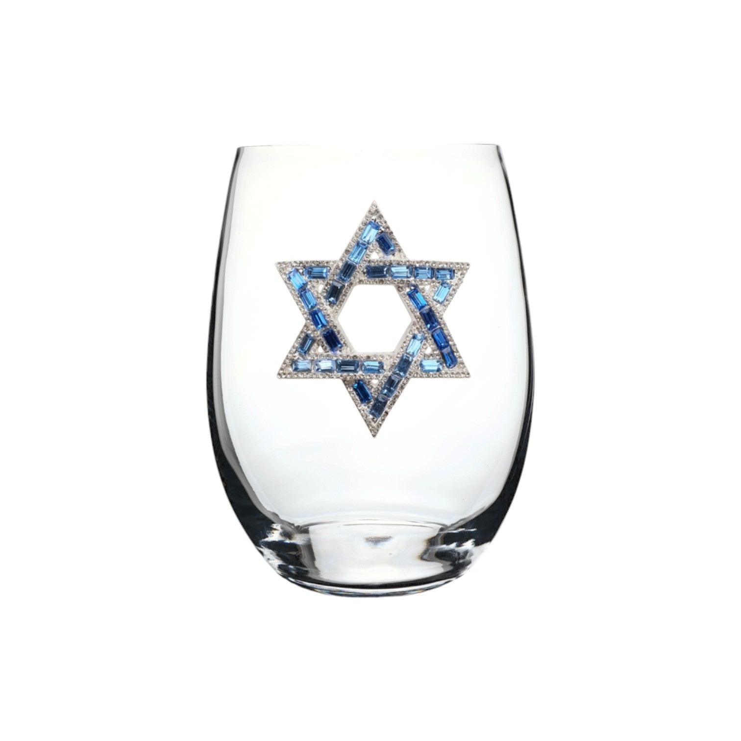 Star of David Jeweled Stemless Wine Glass - Mellow Monkey