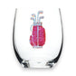 Golf Bag Jeweled Stemless Wine Glass - Mellow Monkey