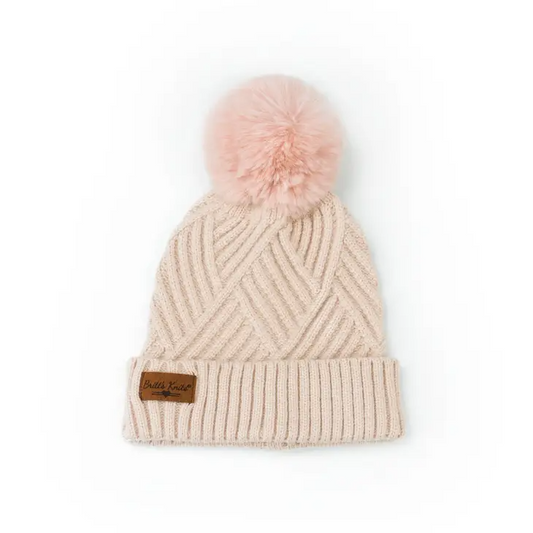 Kid's Pink Britt's Knits Super Poof Pom Hat - Mellow Monkey