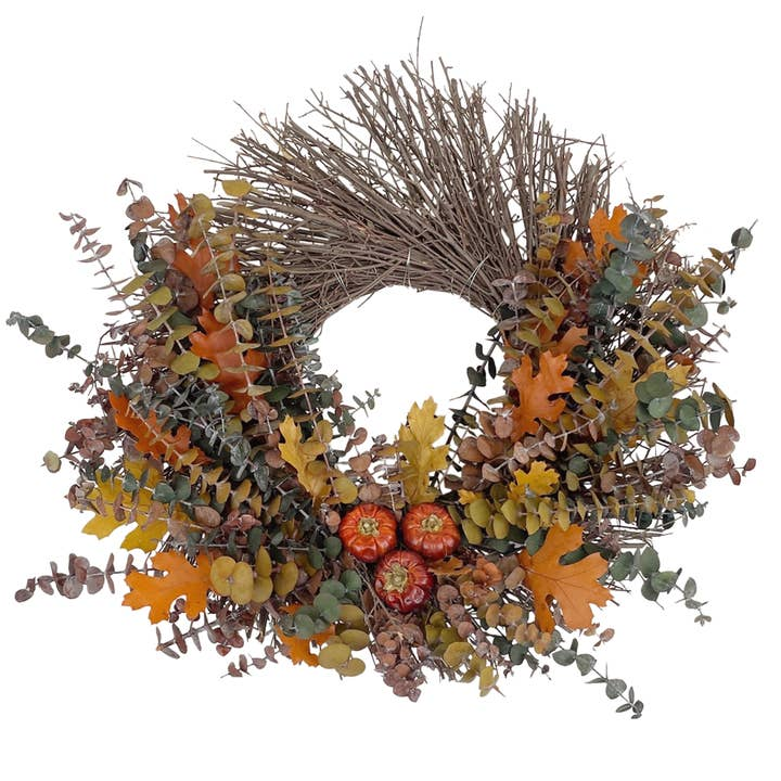 Autumn Bounty Wreath - 18-in - Mellow Monkey