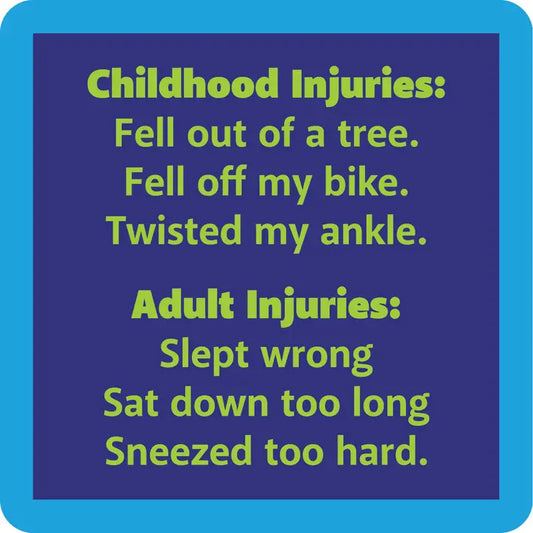 Childhood Injuries Adult Injuries - Coaster - 4-in - Mellow Monkey