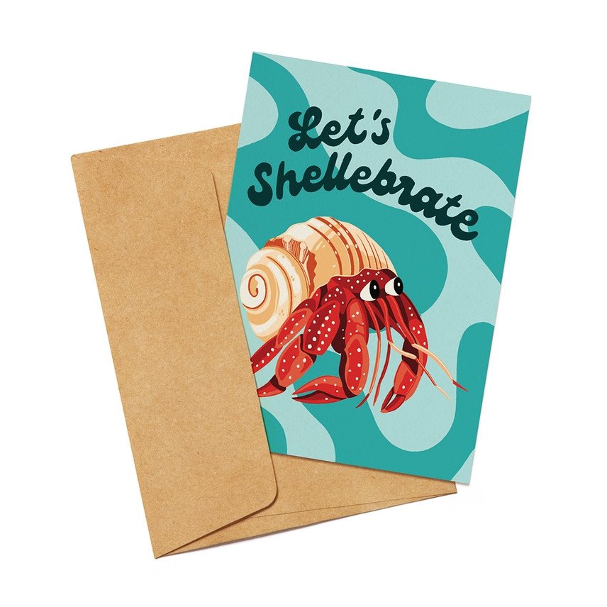 Let's Shellebrate Greeting Card - Mellow Monkey