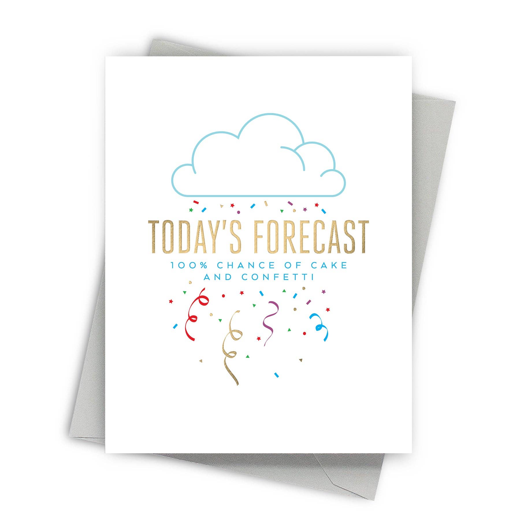 Birthday Forecast – Fun and Cheerful Gold Foil Card - Mellow Monkey