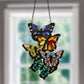 Butterfly Cluster Stained Glass Window Panel - 13-1/4-in - Mellow Monkey
