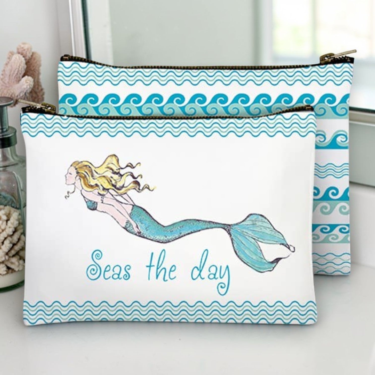 Seas The Day - Mermaid - Zippered Bag - Mellow Monkey