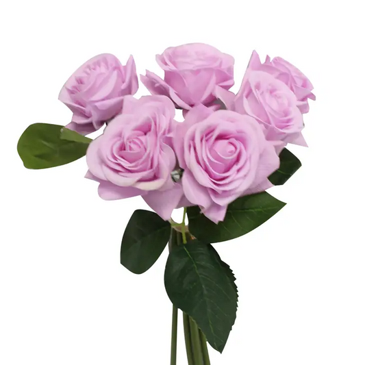 Real Touch Pink Rose Bouquet Faux Flowers - 11" - Mellow Monkey