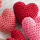 Crocheted Mini Heart 1-1/4-in - Red