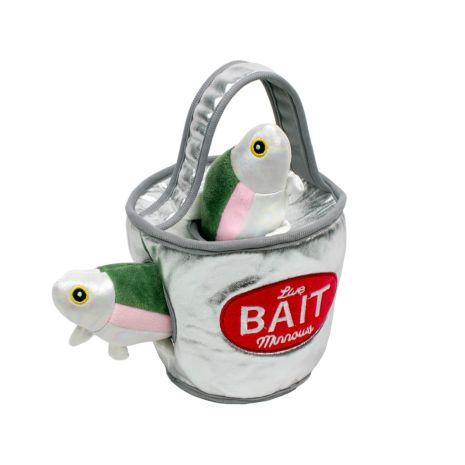 Bait Bucket Plush Puzzle Dog Toy with Squeaker - 9-in - Mellow Monkey