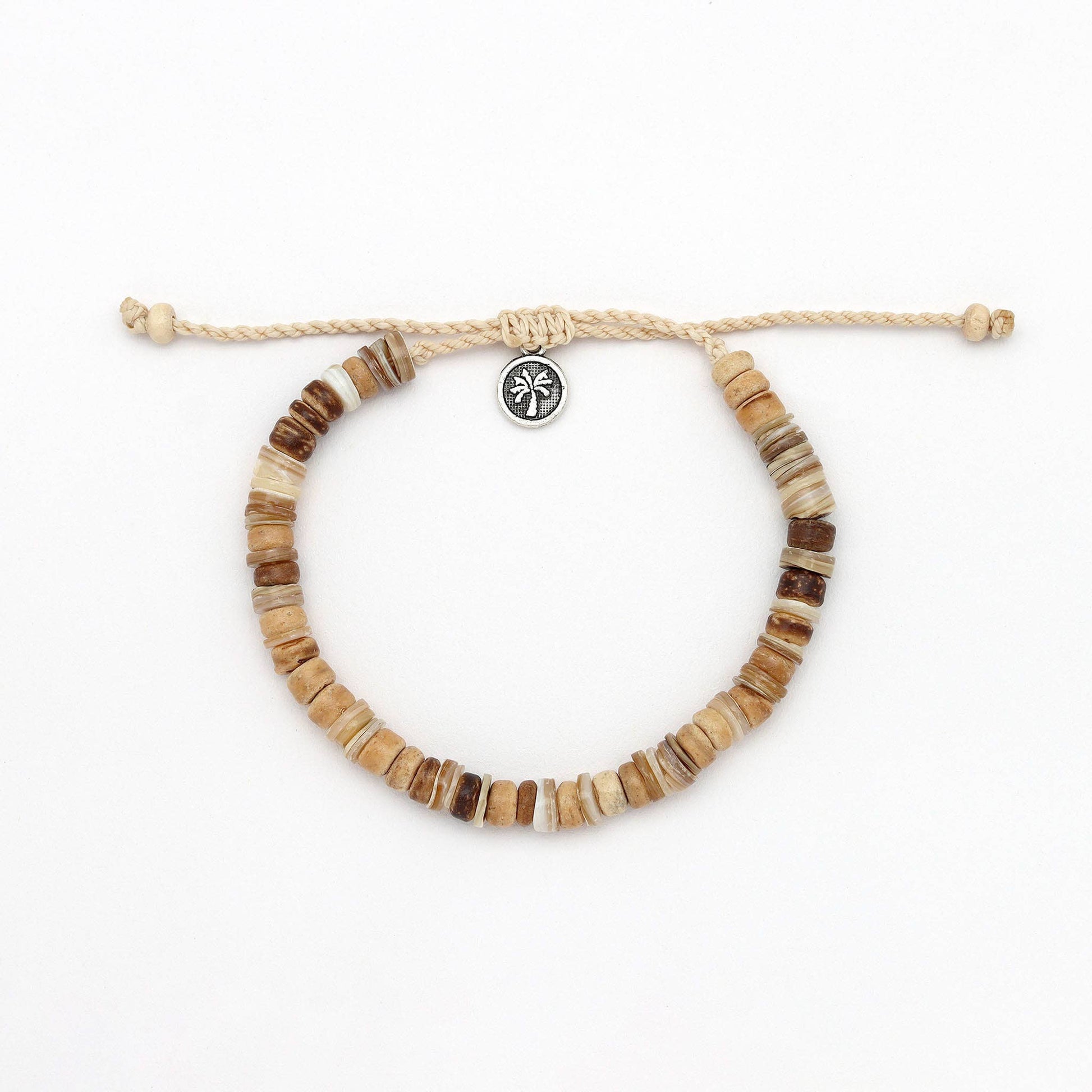 Nusa Natural Wood Bead Anklet, Surf, by Koh Surf - Mellow Monkey
