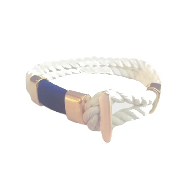 Navy and Gold Mariner Style Nautical Rope Bracelet - Mellow Monkey