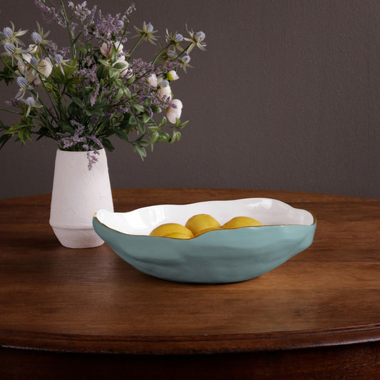 ENCANTO Nuevo Large Bowl (Turquoise and White)
