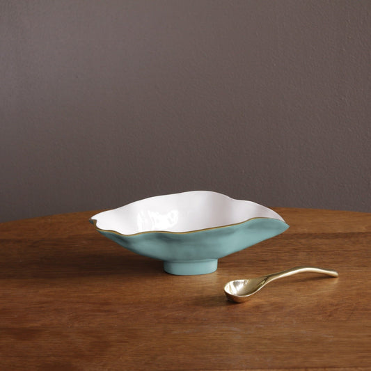 ENCANTO Claire Small Oval Bowl with Spoon (Turquoi