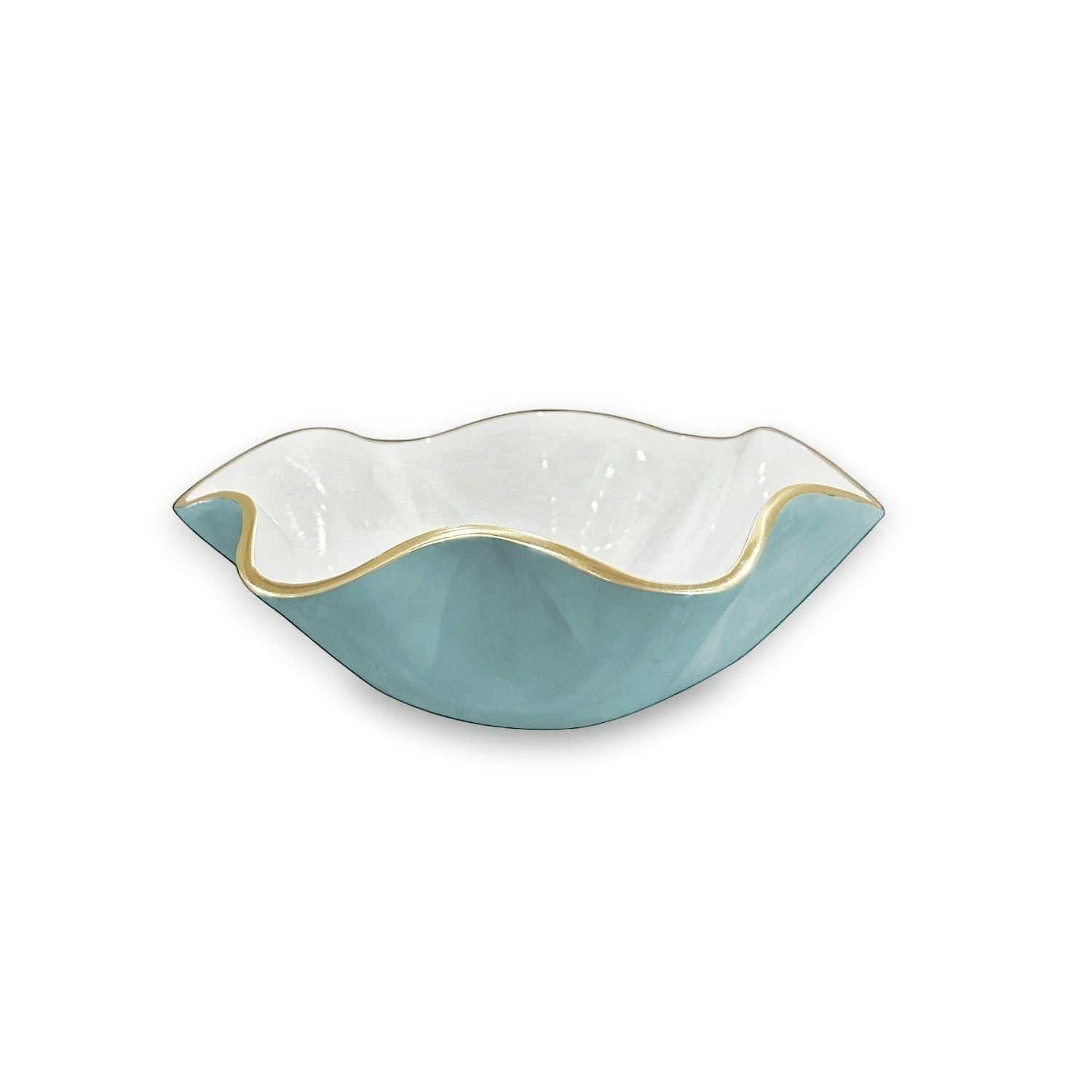 ENCANTO Carola Small Round Bowl (Turquoise and White)