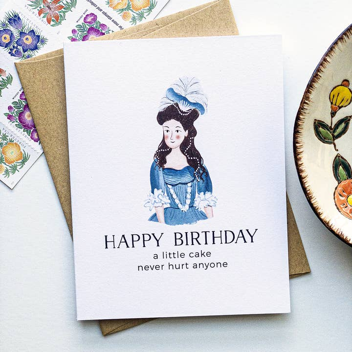 "Happy Birthday A Little Cake Never Hurt Anyone" - Birthday Greeting Card - Mellow Monkey