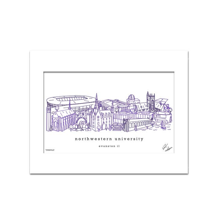 Northwestern University Minimalist Art Print - 8x10-in - Mellow Monkey