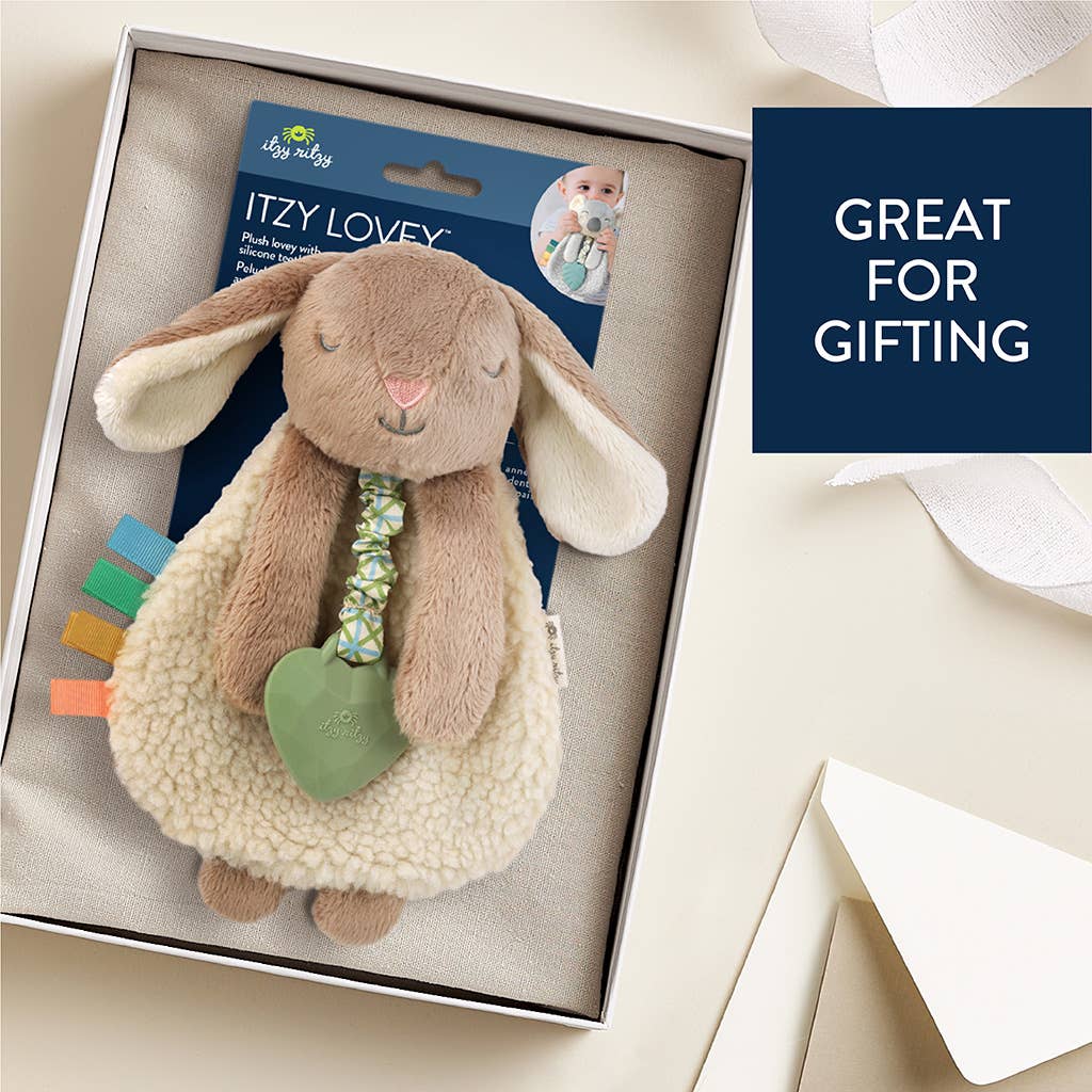 Taupe Bunny Itzy Friends Lovey™ Plush+ Teether Toy - Mellow Monkey