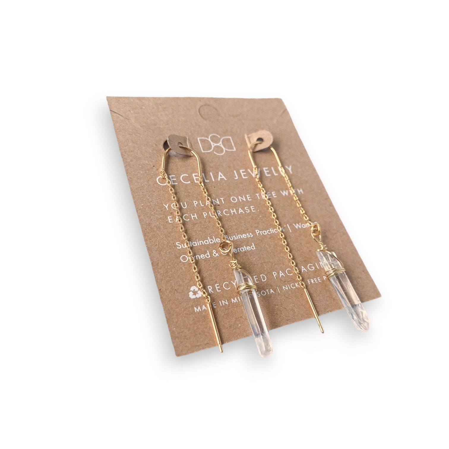 Threader Earring Collection - Quartz Stick - Mellow Monkey