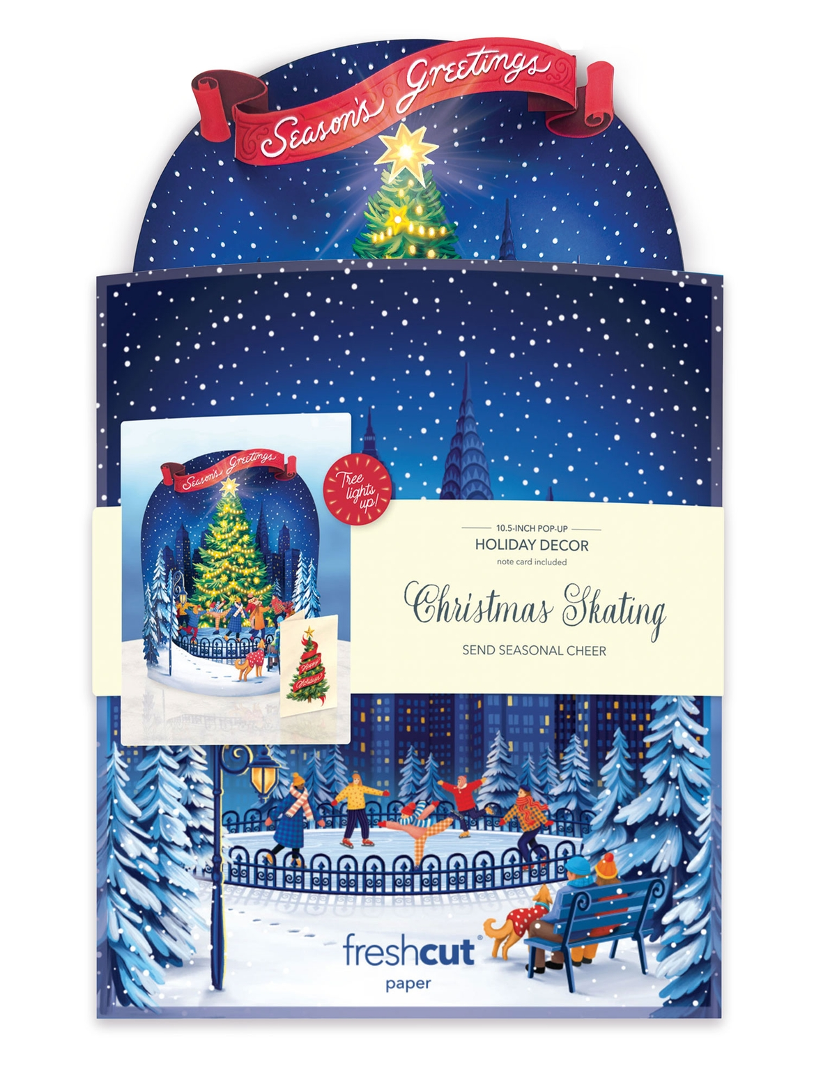 Christmas Skating Scene Pop-Up Greeting Card - Mellow Monkey