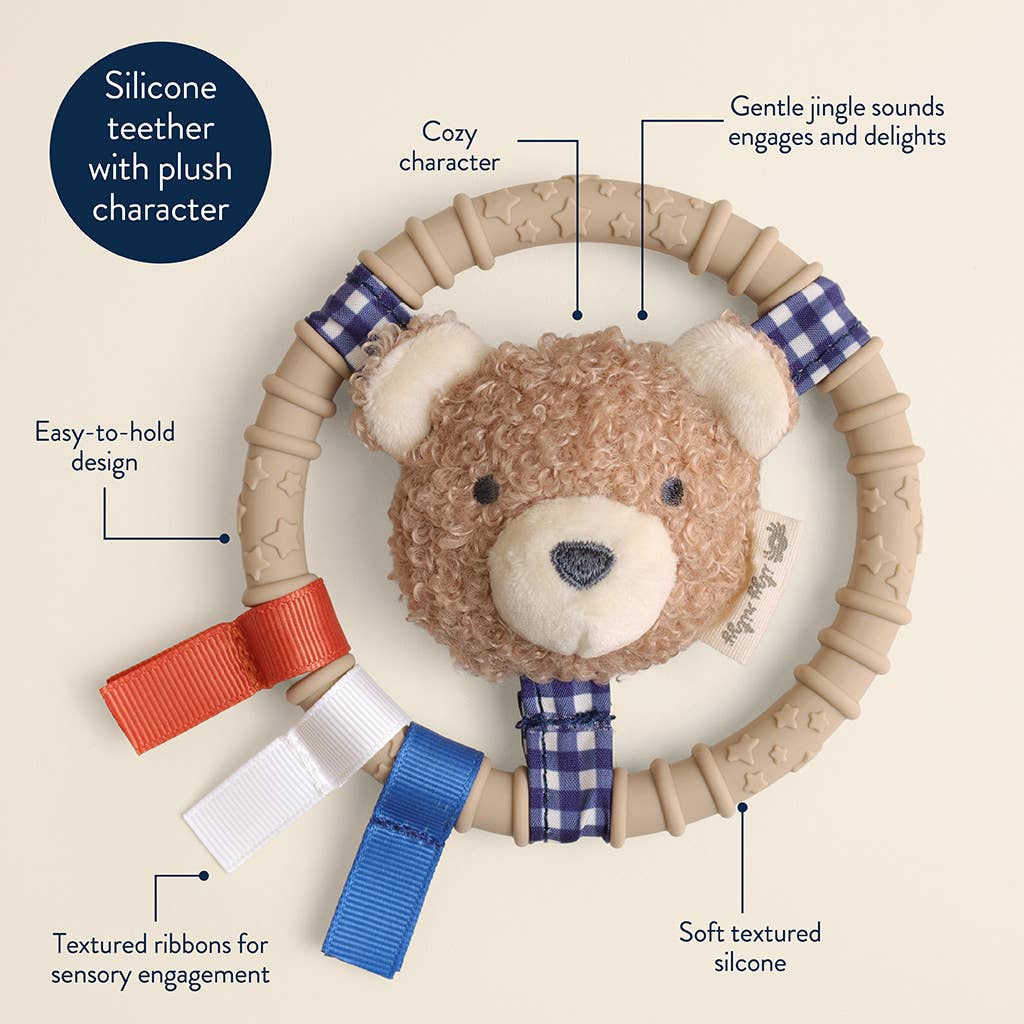 Taupe Bear Itzy Ring Pal™ - Teething Ring - Mellow Monkey