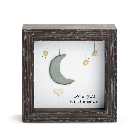 Love You to the Moon - Sharon Nowlan Shadow Box - 4 x 4 in - Mellow Monkey