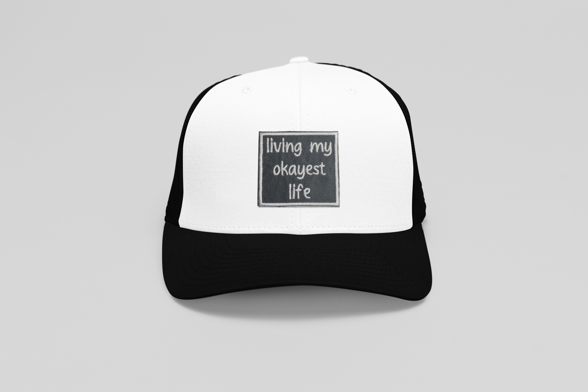 Living My Okayest Life - Embroidered Iron on Patch - 2-1/2-in - Mellow Monkey