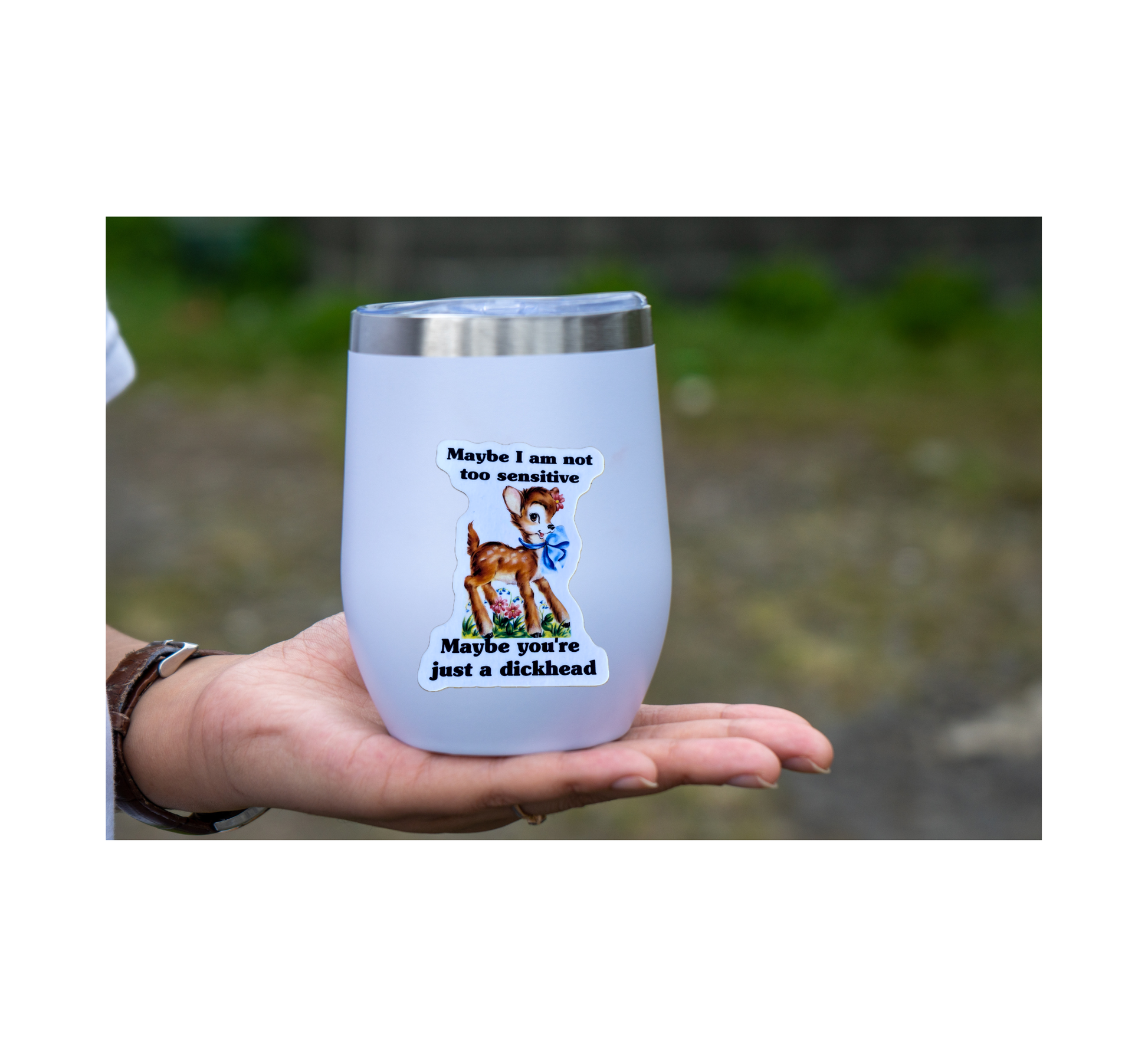 Maybe I Am Not Too Sensitive. Maybe You're Just A Dickhead - Vintage Style Vinyl Decal Sticker - 3-in - Mellow Monkey