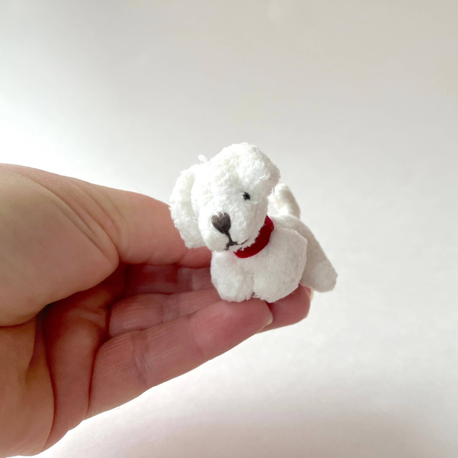 Small Plush Puppy Dog - White - Backpack Charm - 2-in - Mellow Monkey