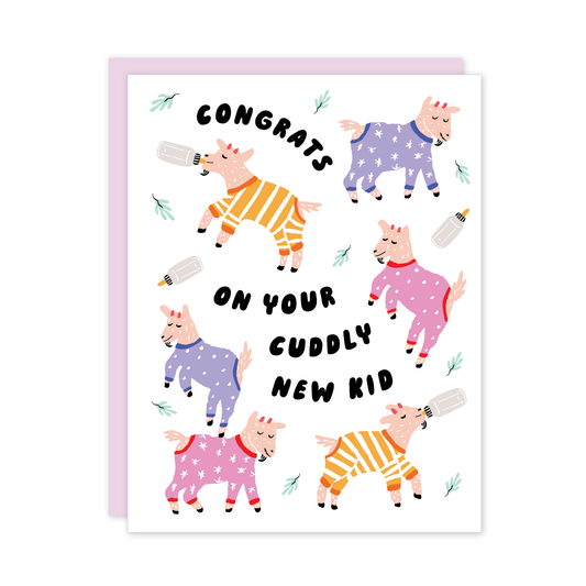 Cuddly Goats Baby Card - Mellow Monkey