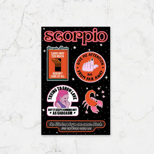 Scorpio Sticker Sheet - Mellow Monkey