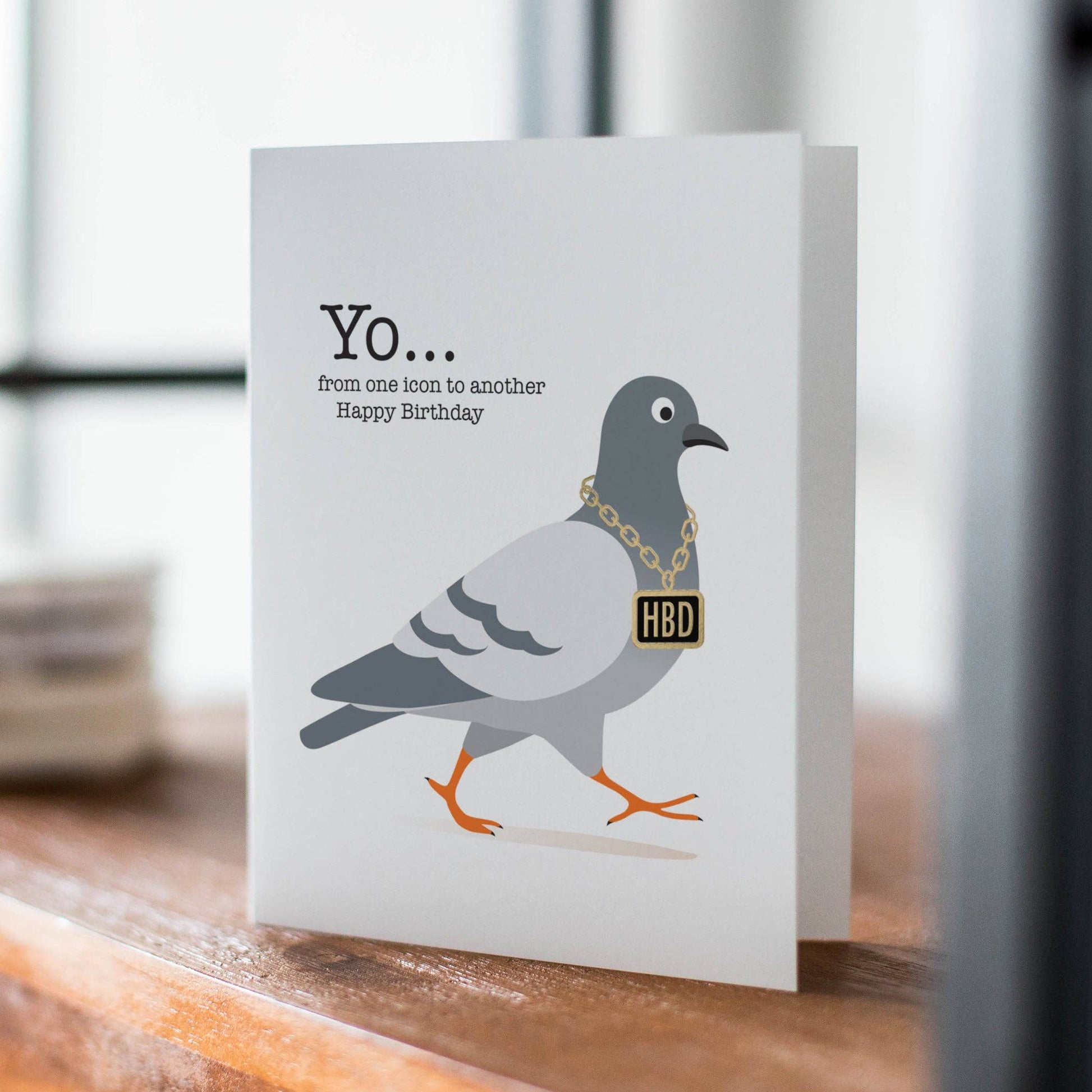 HBD Pigeon Icon - Funny Birthday Card - Mellow Monkey