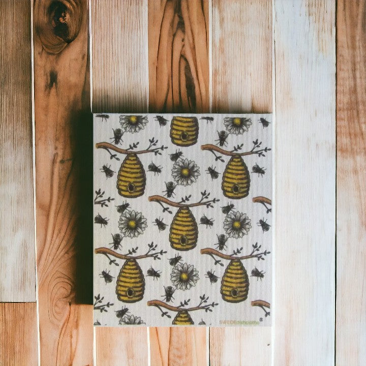 Bees And Honey Swedish Dishcloth - Mellow Monkey