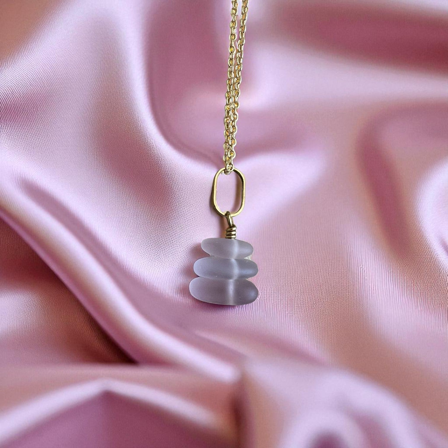 Purple - Gold Sea Glass Necklace - Mellow Monkey