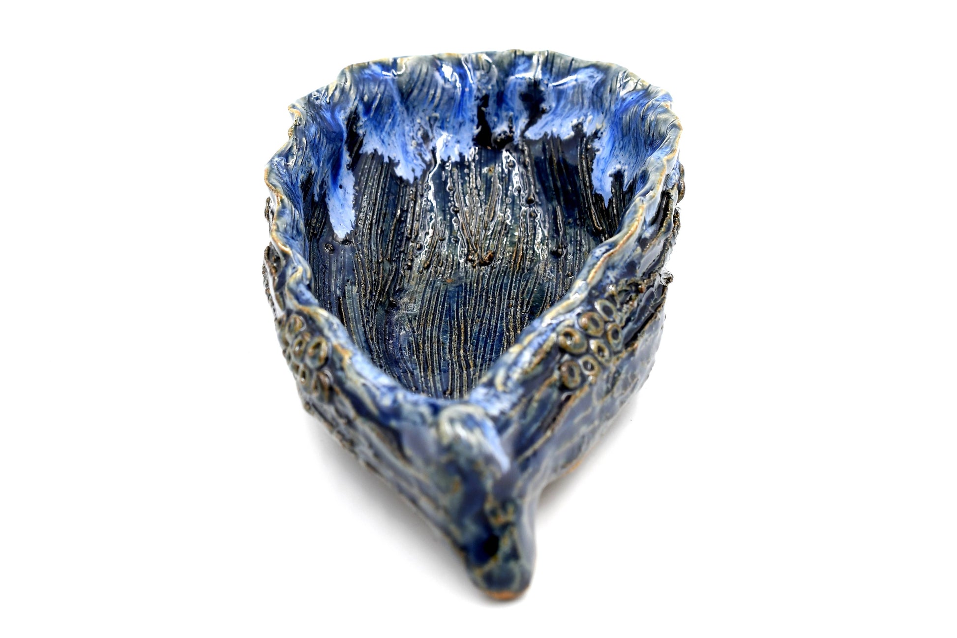 Oyster Blue - Porcelain Ceramic Dish/Bowl - 6.5 x 4 x 2 in - Mellow Monkey