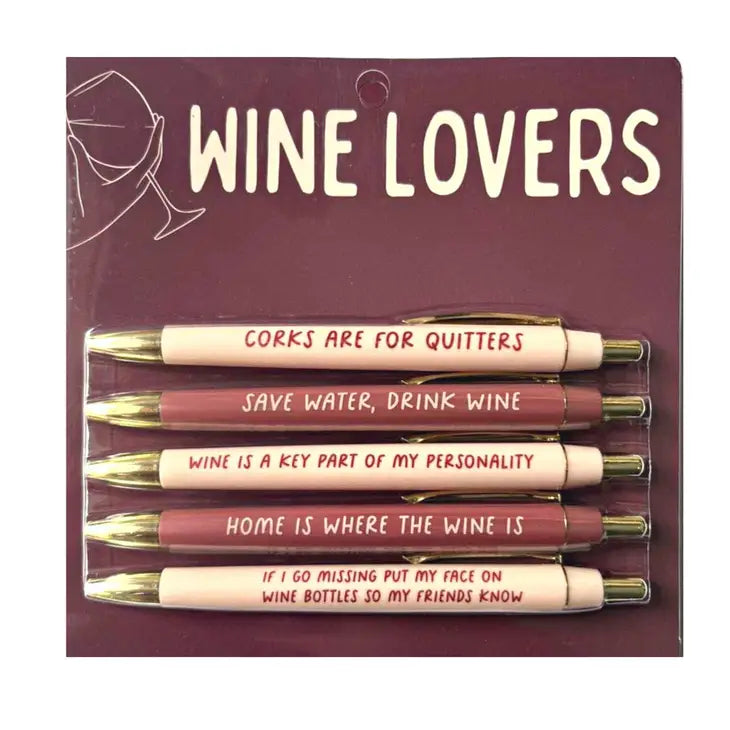 Wine Lovers - 5 Pen Set - Mellow Monkey