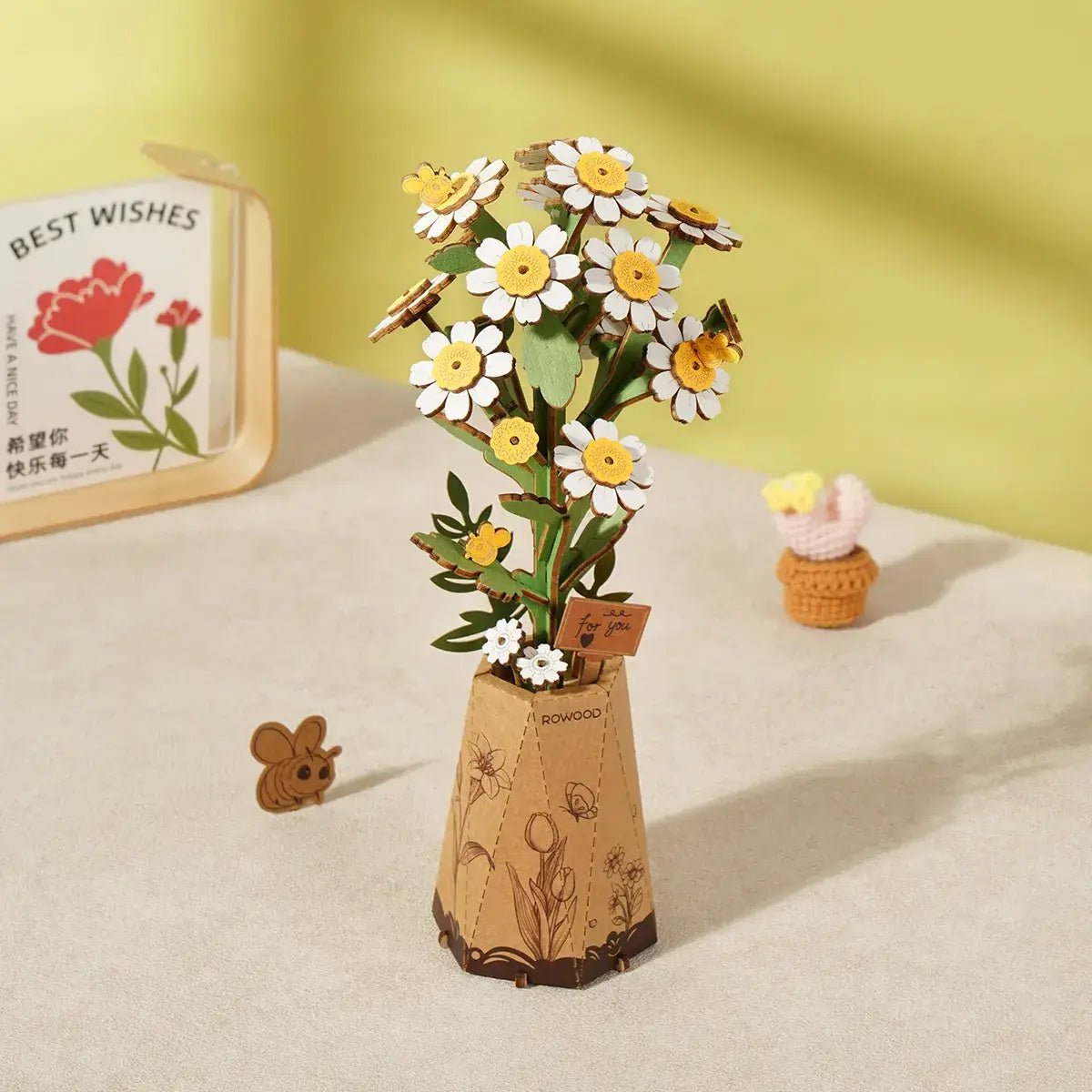 3D Wooden Flower Puzzle: Chamomile - Mellow Monkey