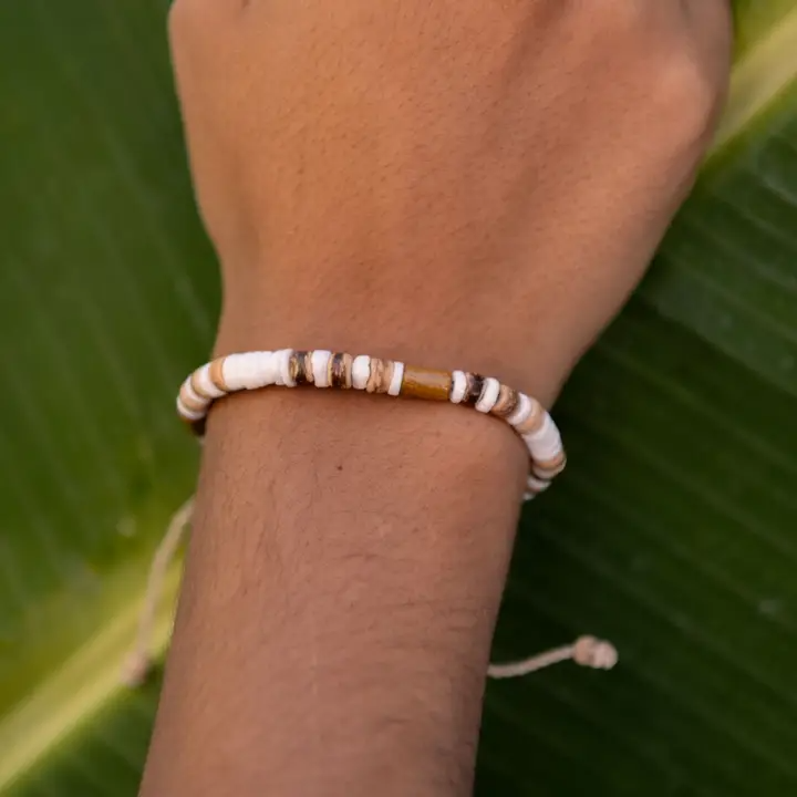 Nusa Lembongan Wood Bead Bracelet - Surf Jewelry - Mellow Monkey