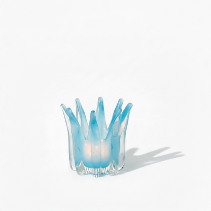 Blue Art Glass Candle Holder/Vase - Hand Blown
