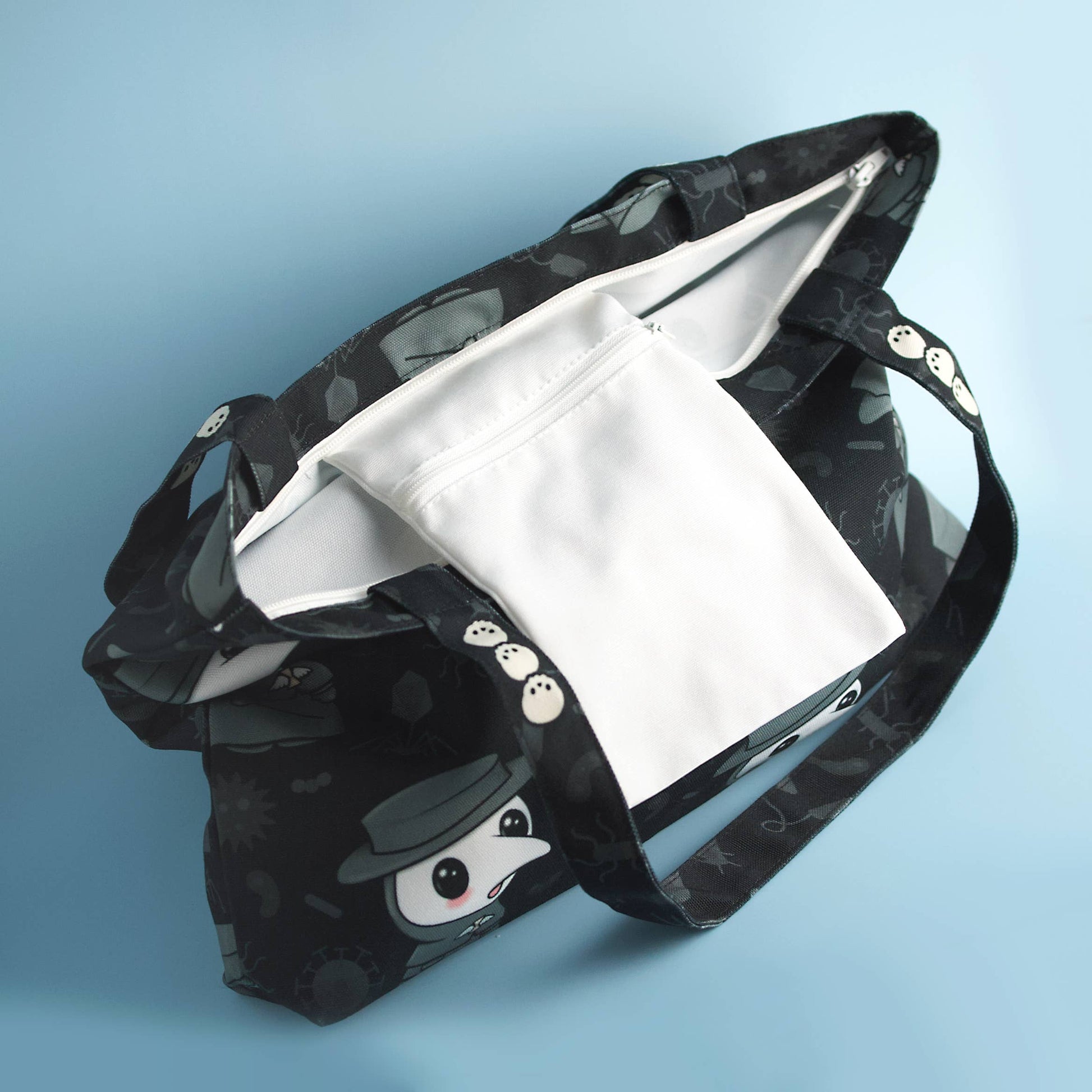 Plague Doctor Tote Bag - Zippered Pocket - Washable - Mellow Monkey