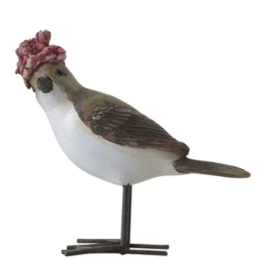 Bird with Flower Hat - 3 Colors - 4.3-in - Mellow Monkey