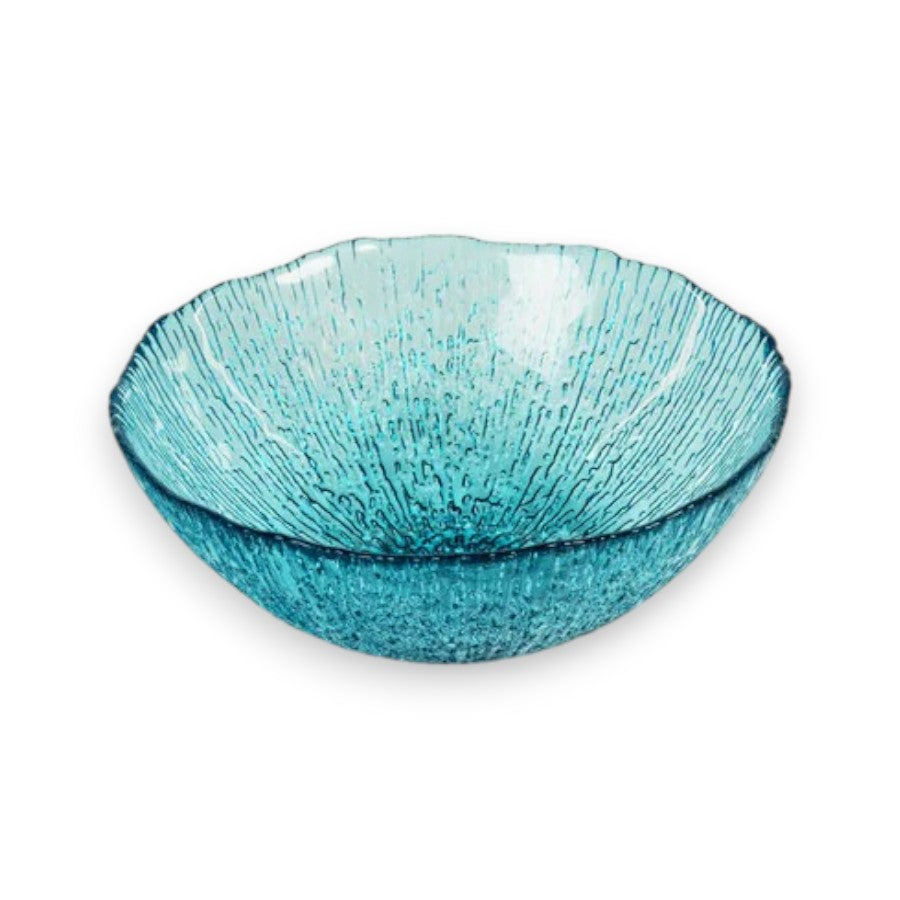 Kauai Aqua Blue Glass Bowl - 6.5" x 2.5" - Mellow Monkey