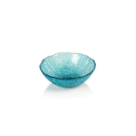 Kauai Aqua Blue Glass Bowl - 6.5" x 2.5" - Mellow Monkey