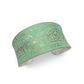 Floral Silver and Light Green Silver Plated Adjustable Cuff Bracelet - Mellow Monkey